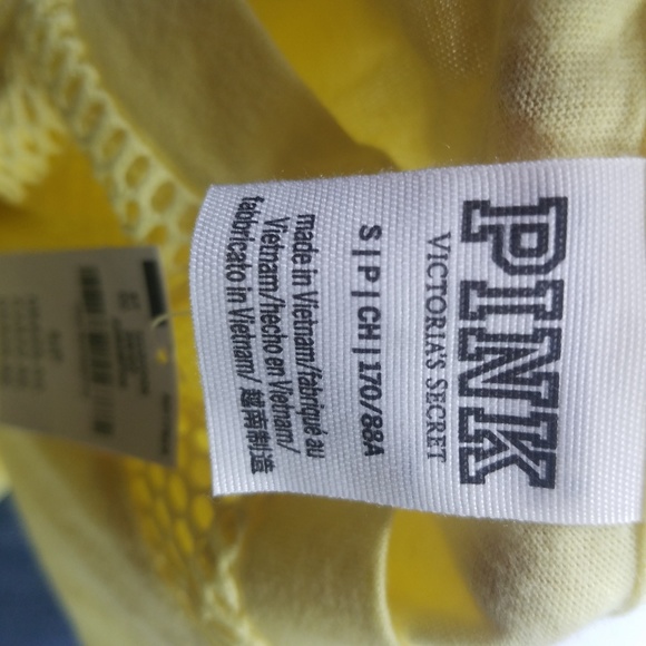 New Small Pink Nation yellow Mesh Top - Picture 2 of 5